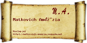 Matkovich Amázia névjegykártya